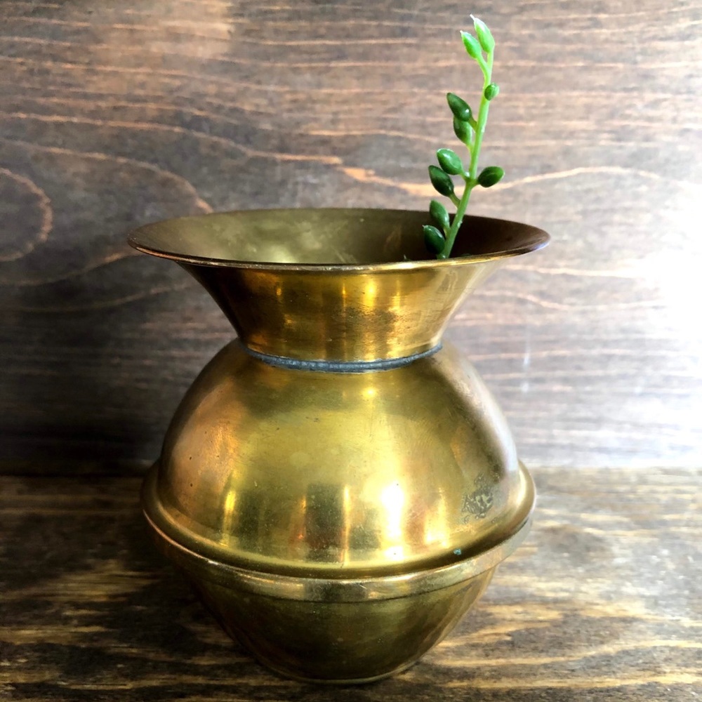 Small Vintage Brass Vase - Picture 5 of 5